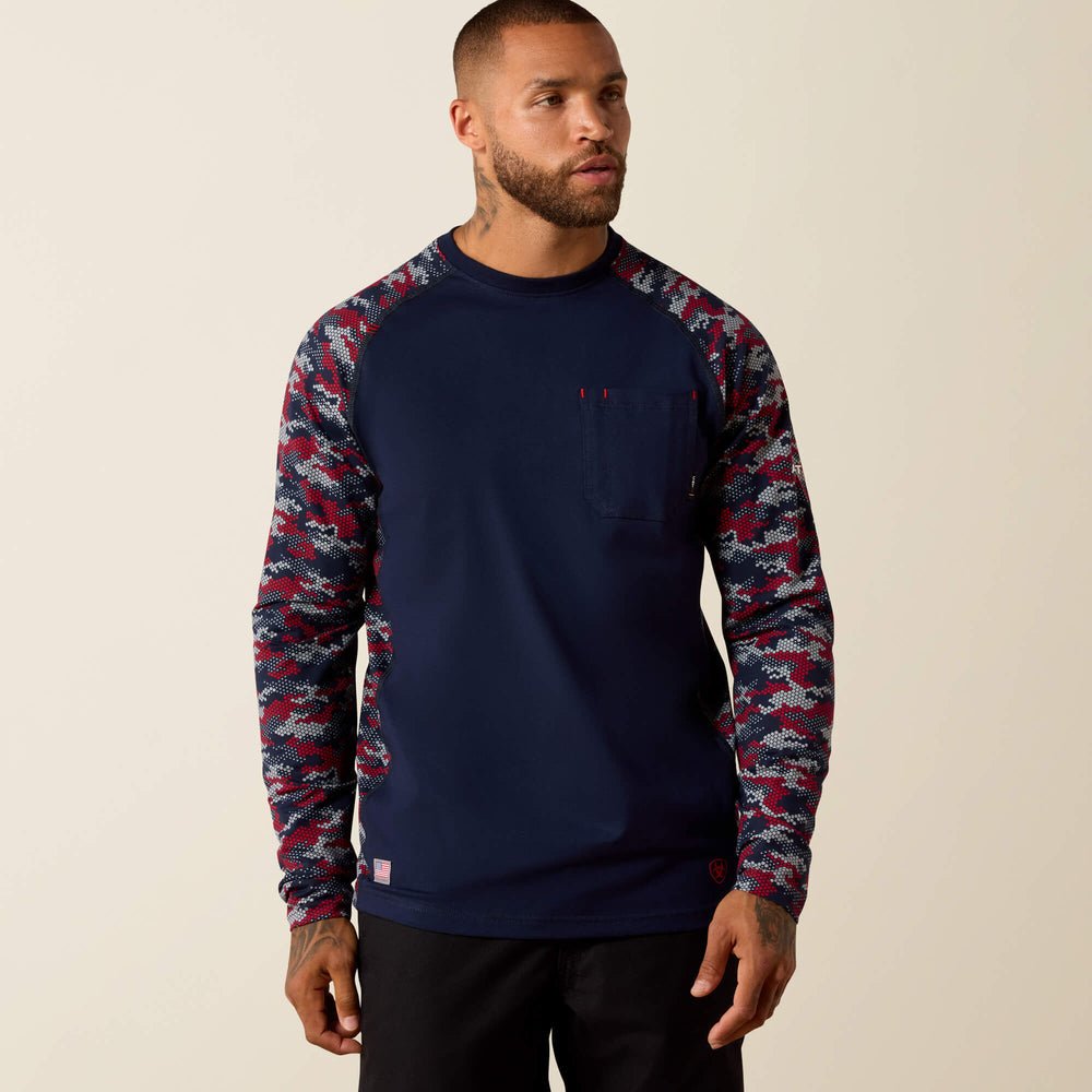 Ariat FR AC Stretch Camo Baseball T-Shirt Men