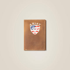 Ariat Flag Shield Trifold Wallet Men
