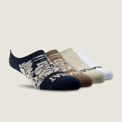 Ariat Hilo No Slip No Show Sock 4 Pair Multi Color Pack Men