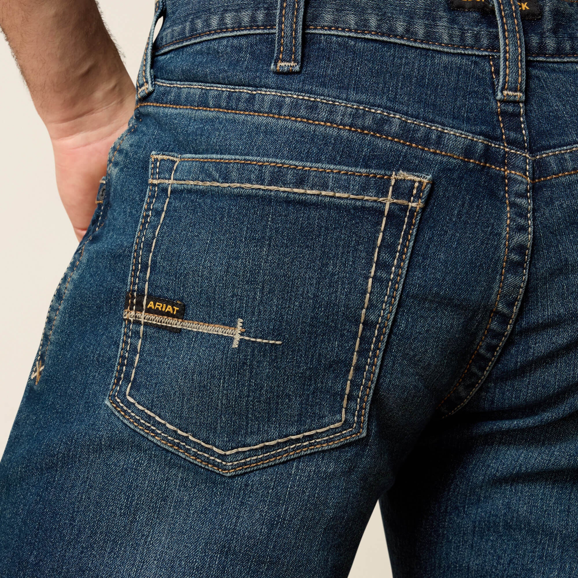 Ariat Men's Low Rise, Bootcut Work Pants - Rebar Denim Men