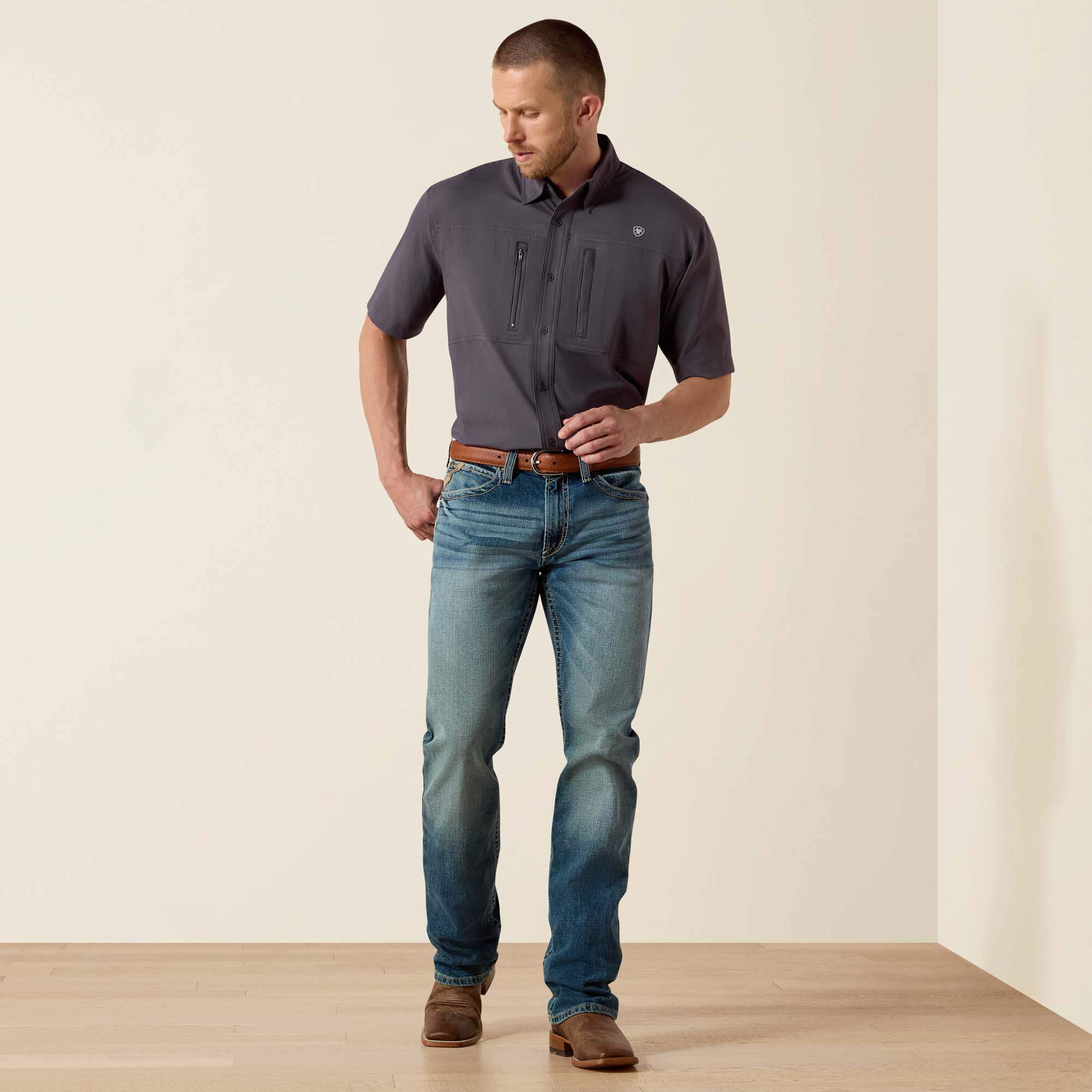 Ariat M4 Low Rise Stretch Shoreway Stackable Straight Leg Jean Men|Trends