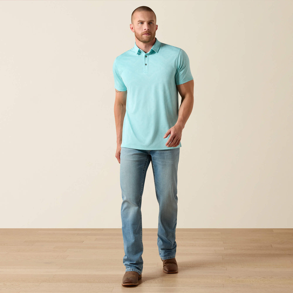 Ariat Jacquard Printed Fitted Polo Men