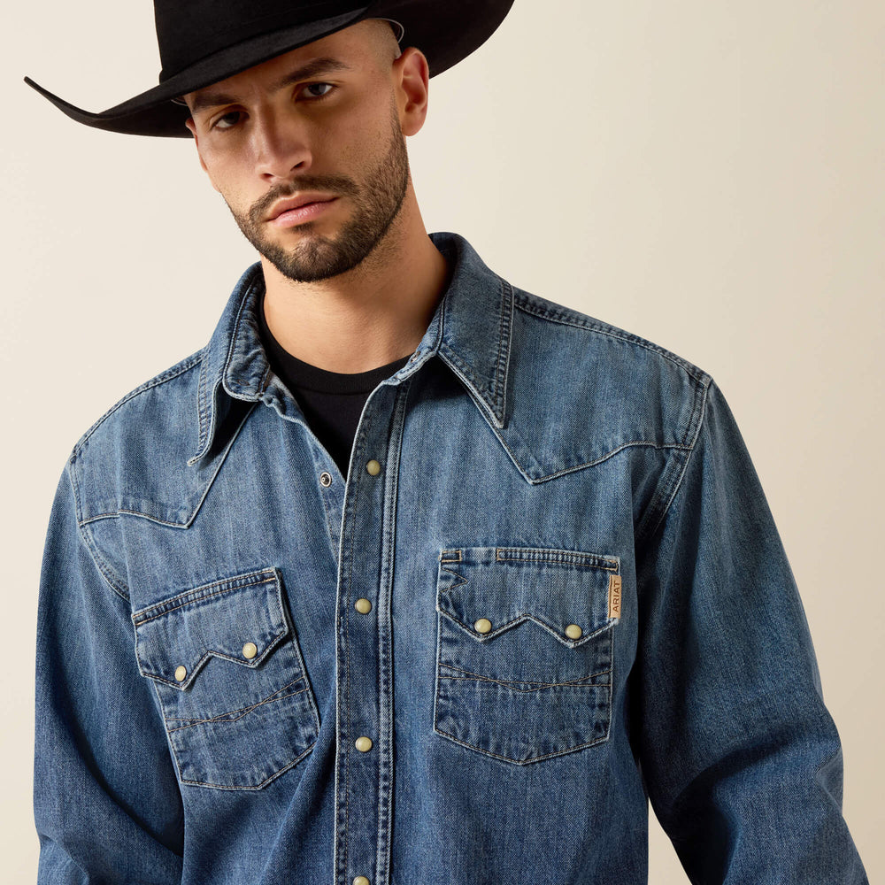 Ariat Sawtooth Denim Retro Fit Shirt Men|Trends