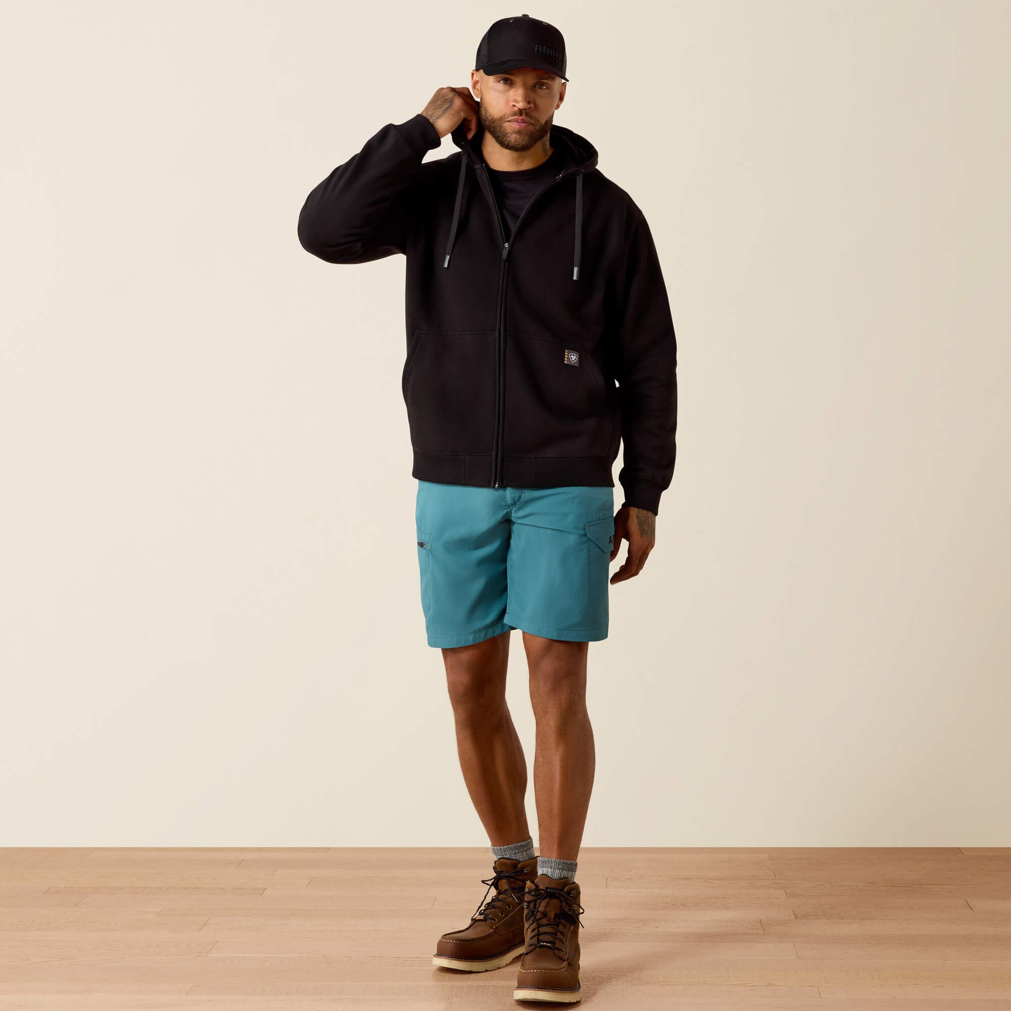 Ariat Rebar Lightweight Label Full Zip Hoodie Men
