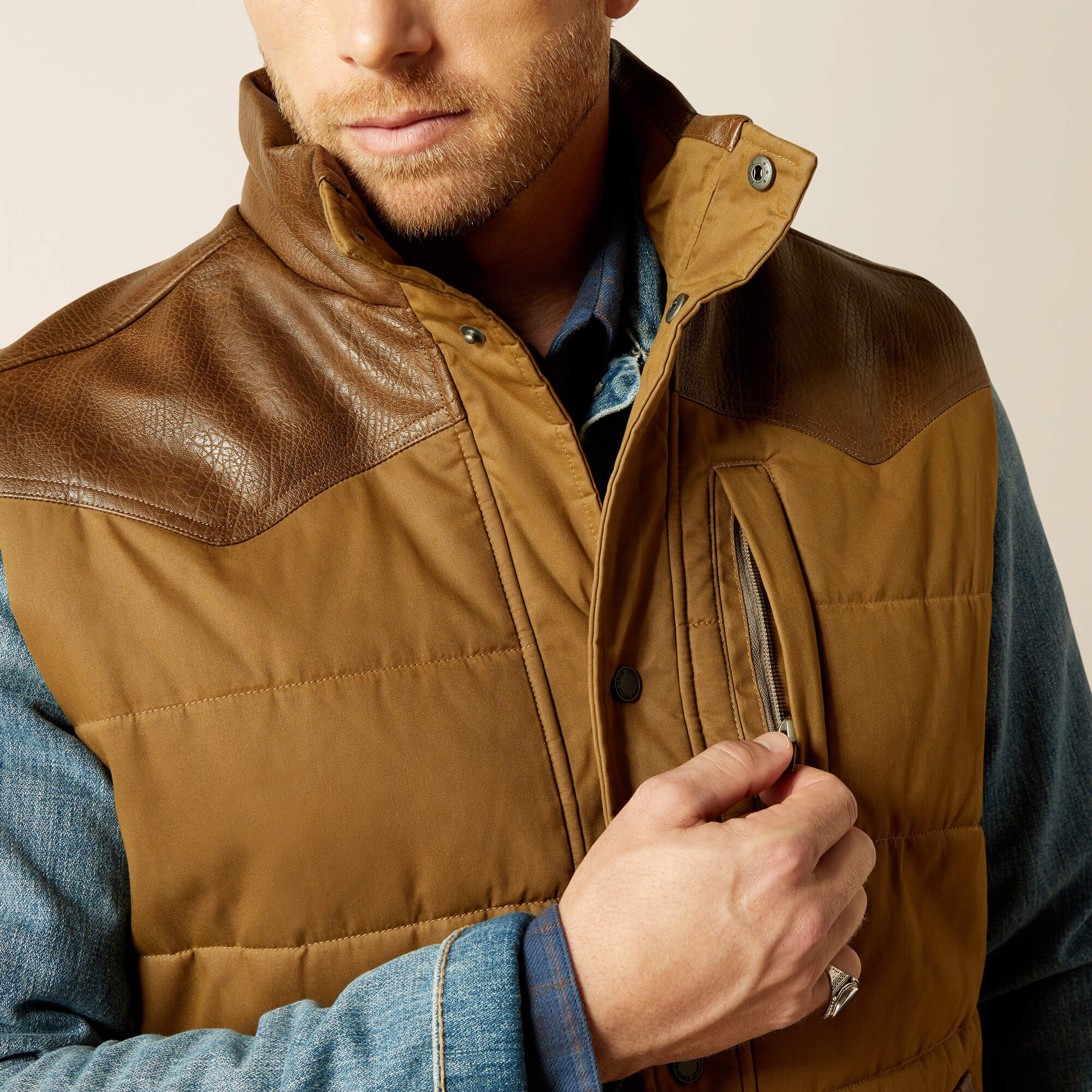 Ariat Western Quilted Vest Men
