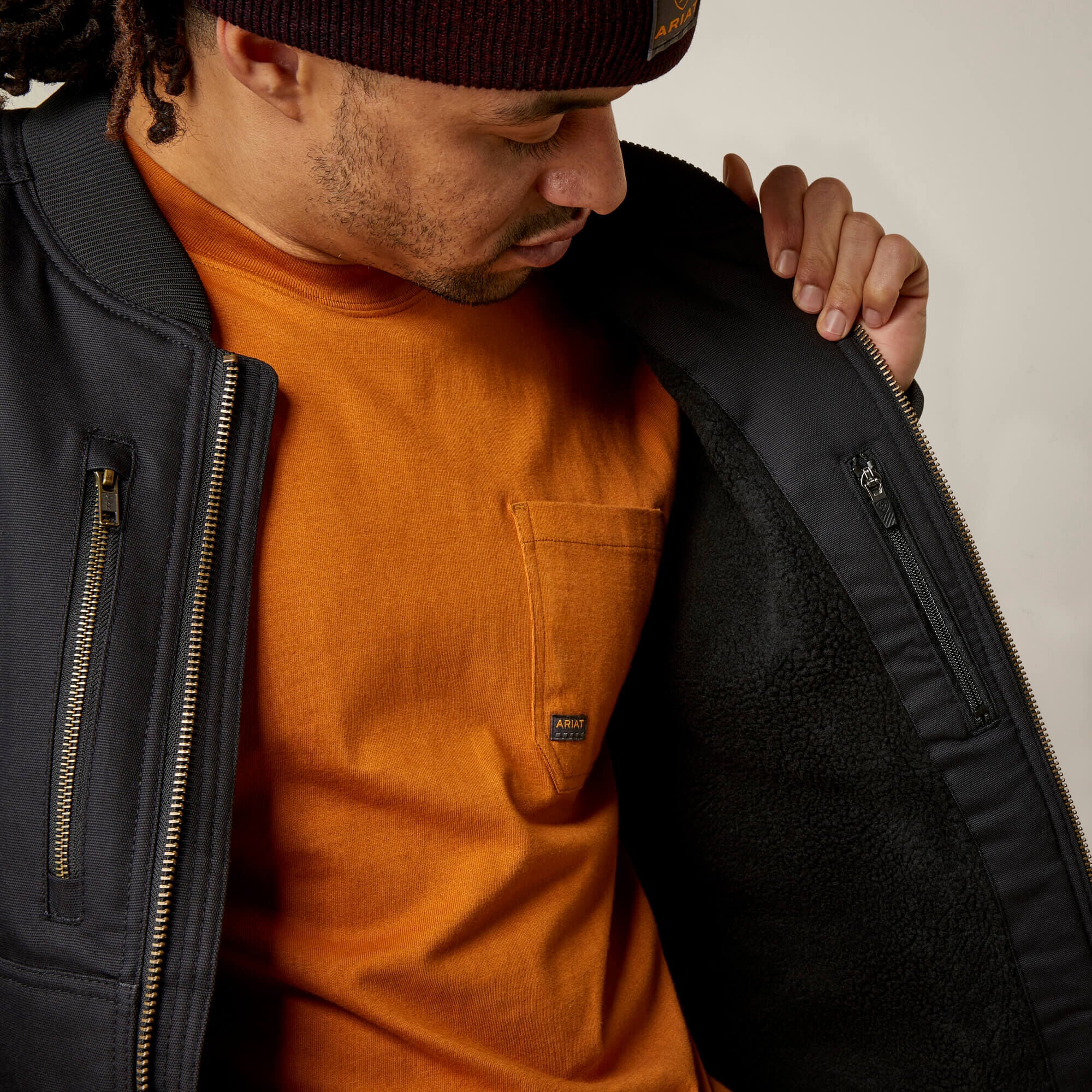 Ariat Rebar Stretch Canvas Bomber Jacket Men