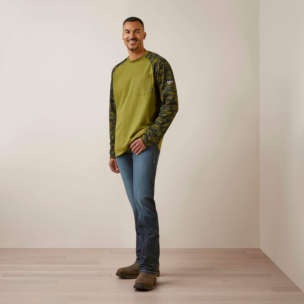 Ariat FR AC Stretch Camo Baseball T-Shirt Men