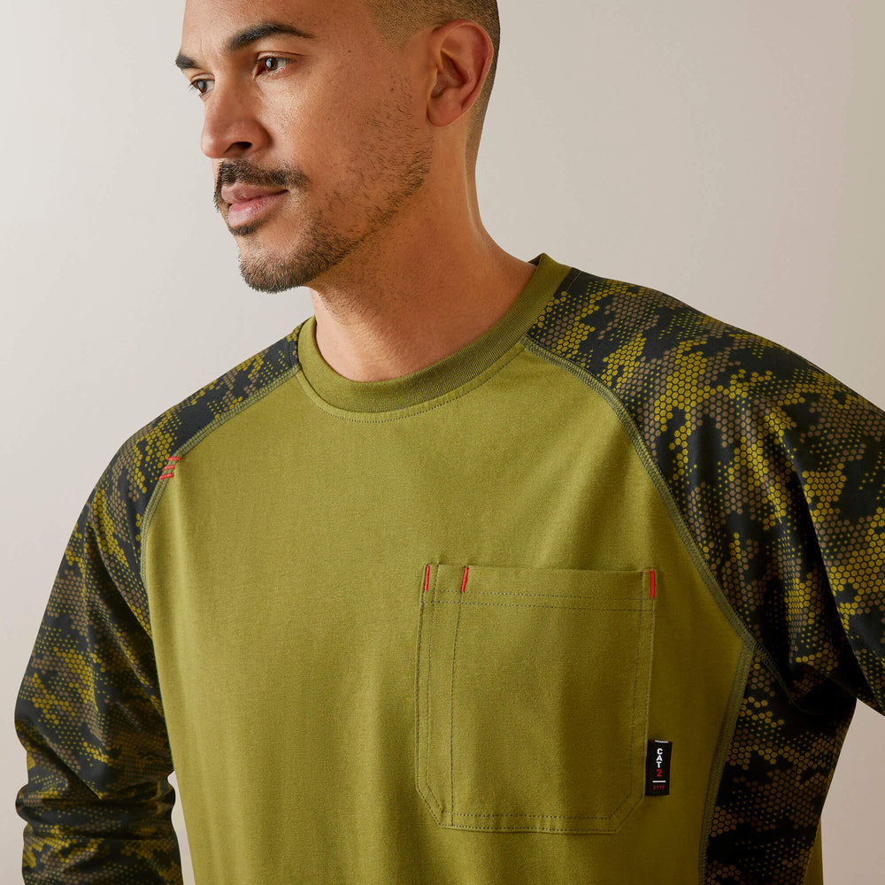 Ariat FR AC Stretch Camo Baseball T-Shirt Men