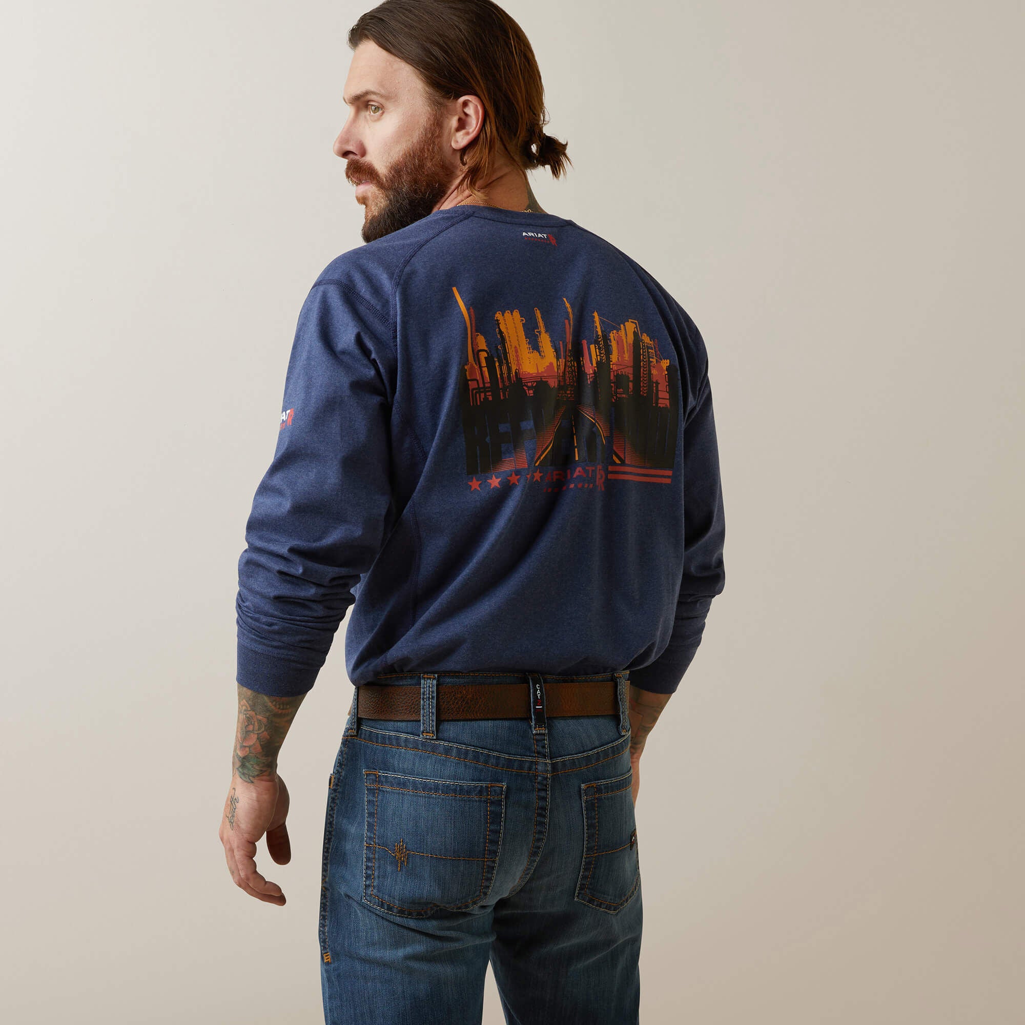 Ariat FR Air Refinery Row Graphic Henley Top Men