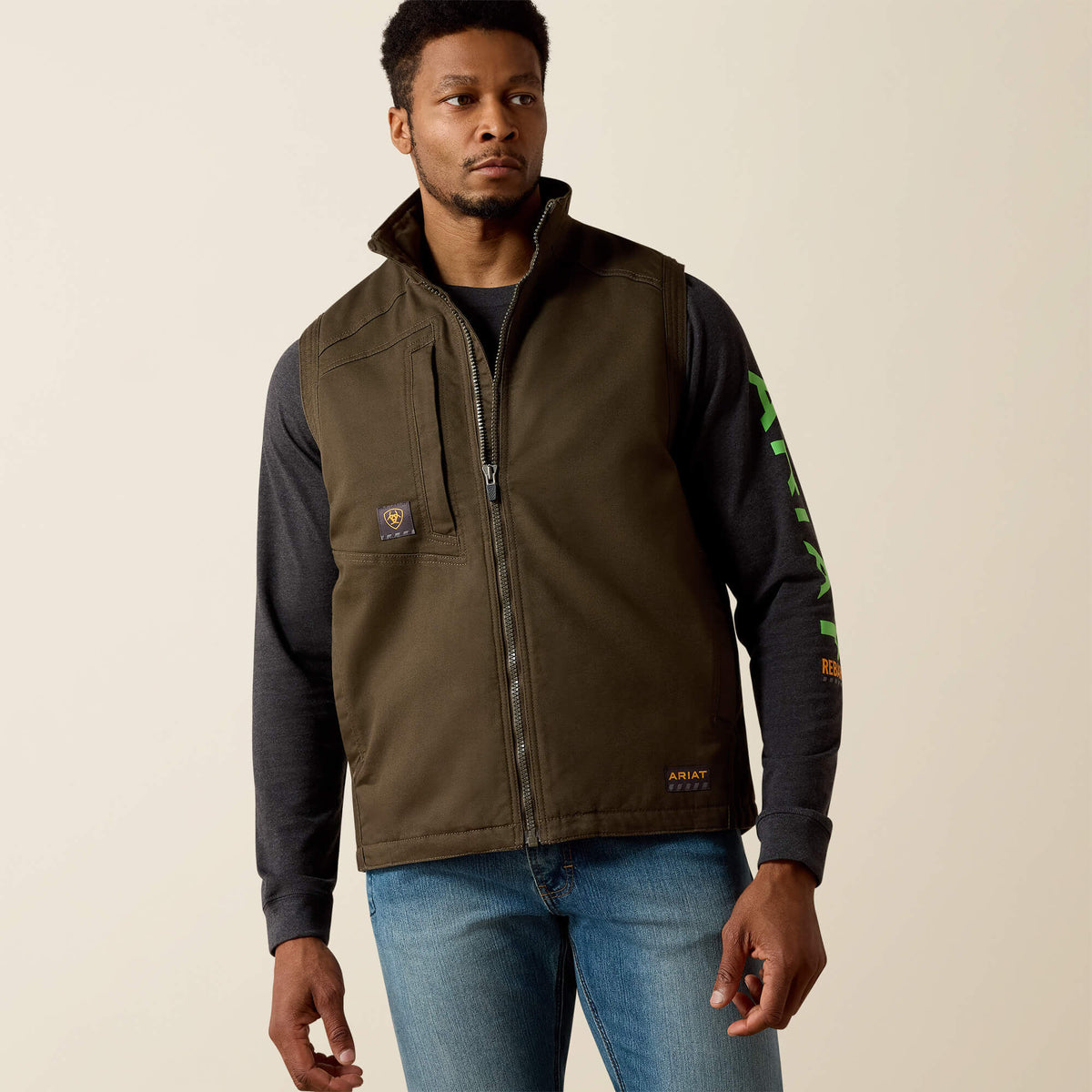 Ariat Rebar Washed DuraCanvas Insulated Vest Men