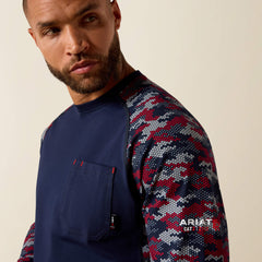 Ariat FR AC Stretch Camo Baseball T-Shirt Men
