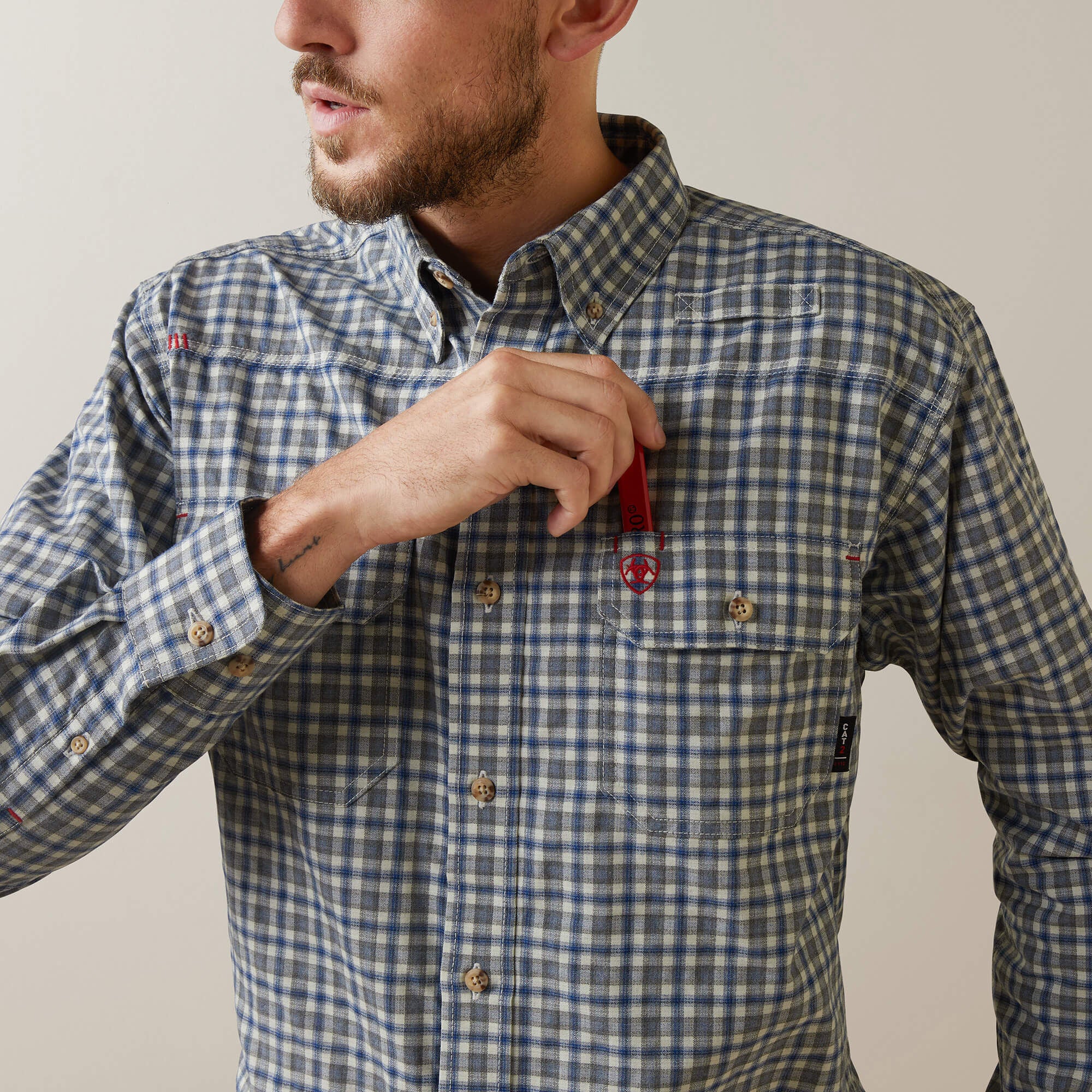 Ariat FR Plaid Featherlight Work Shirt Men