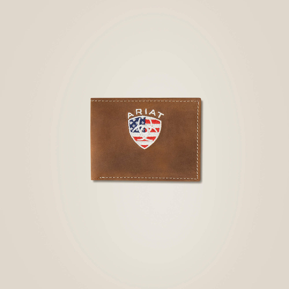 Ariat Flag Shield Bifold Wallet Men