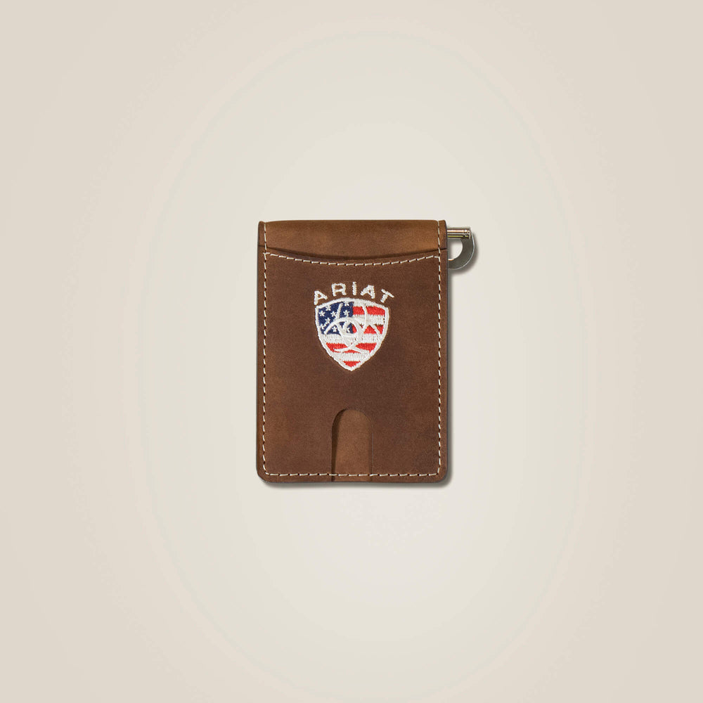 Ariat Flag Shield Clip Wallet Men