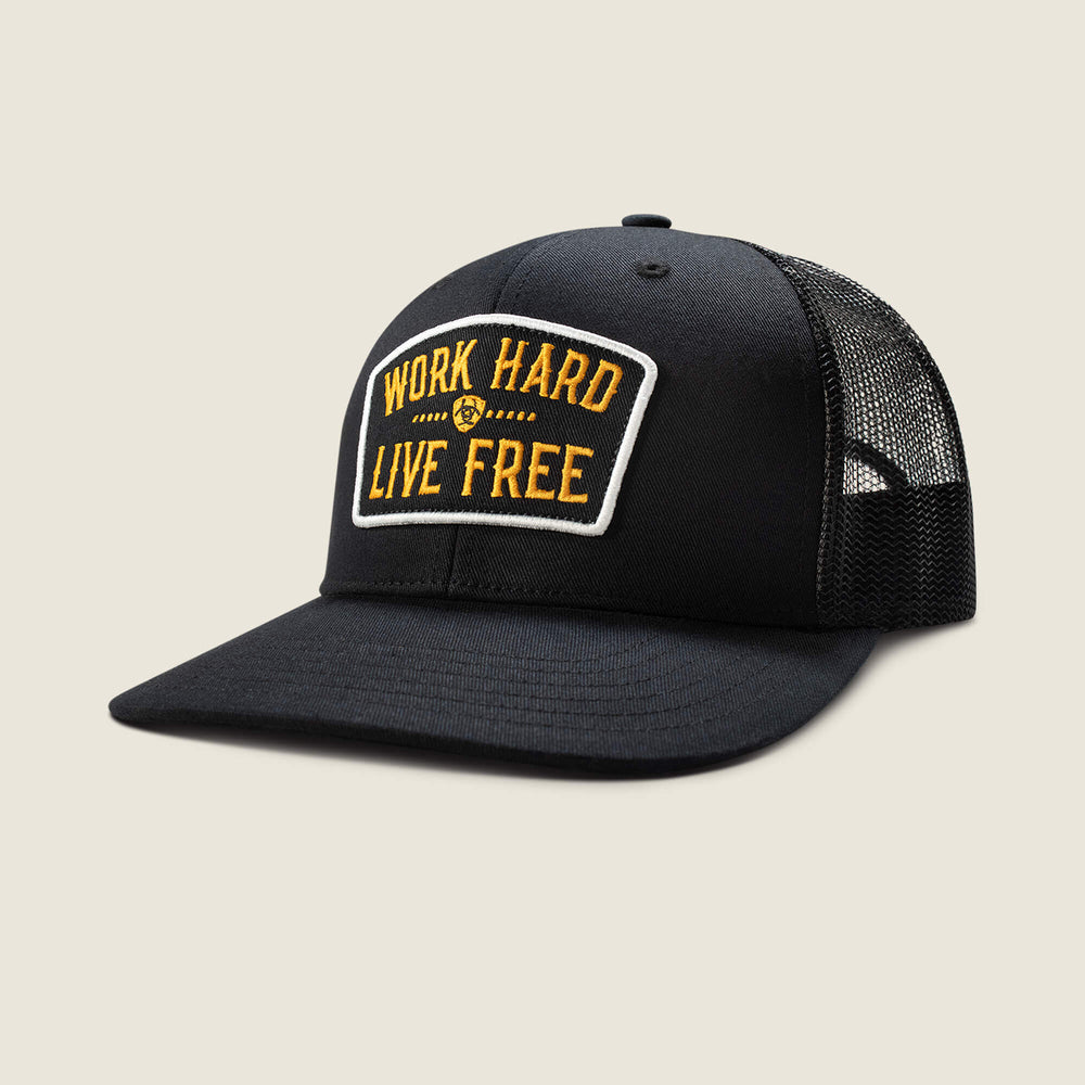 Ariat Work Hard Live Free Patch Snapback Cap Men