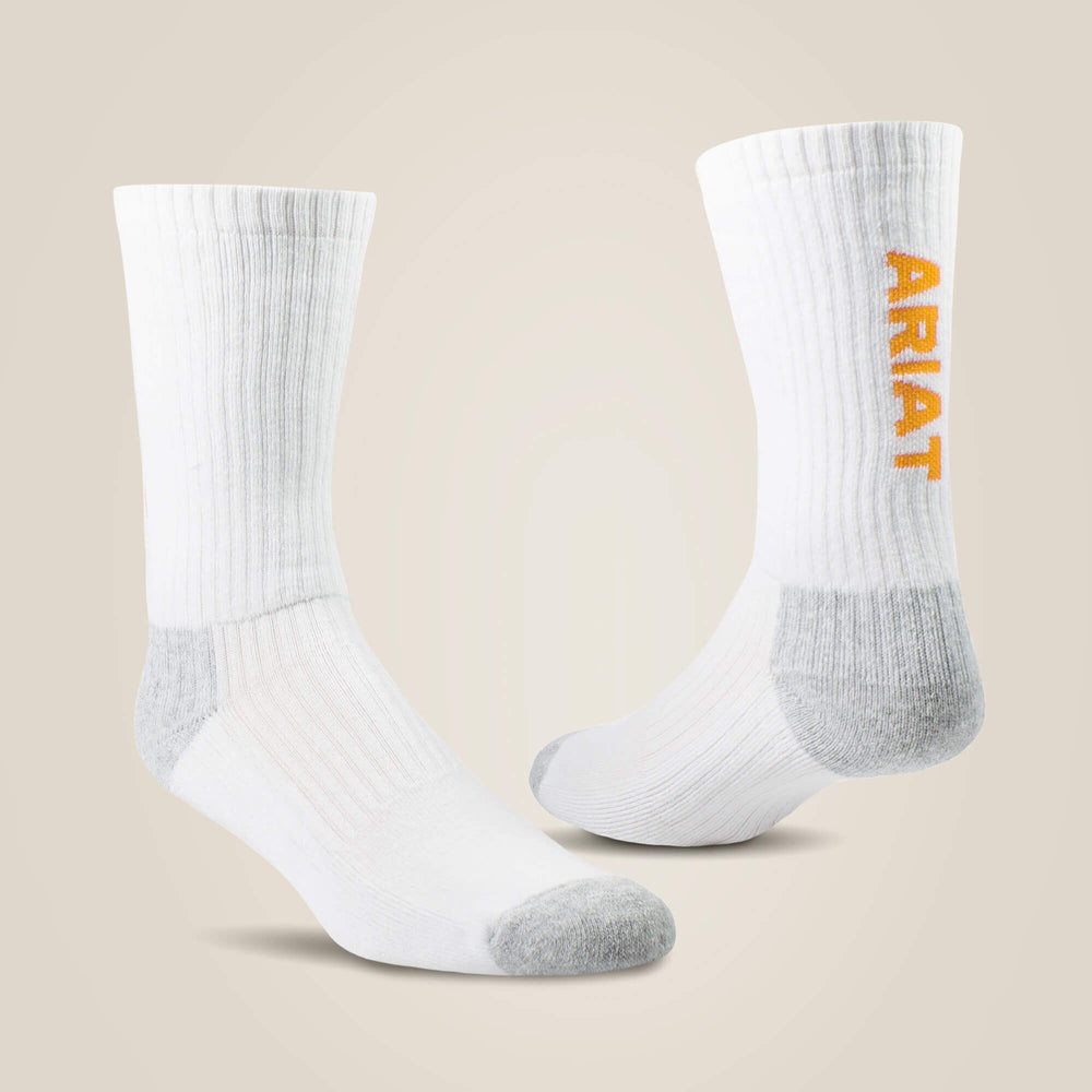 Ariat Premium Ringspun Cotton Crew Work Sock 3 Pair Pack Men|Women