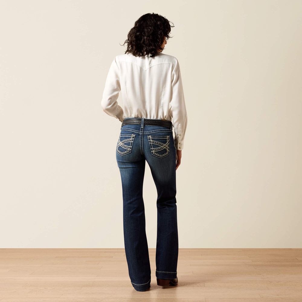 Ariat Trouser Mid Rise Stretch Entwined Wide Leg Jean Women|Trends