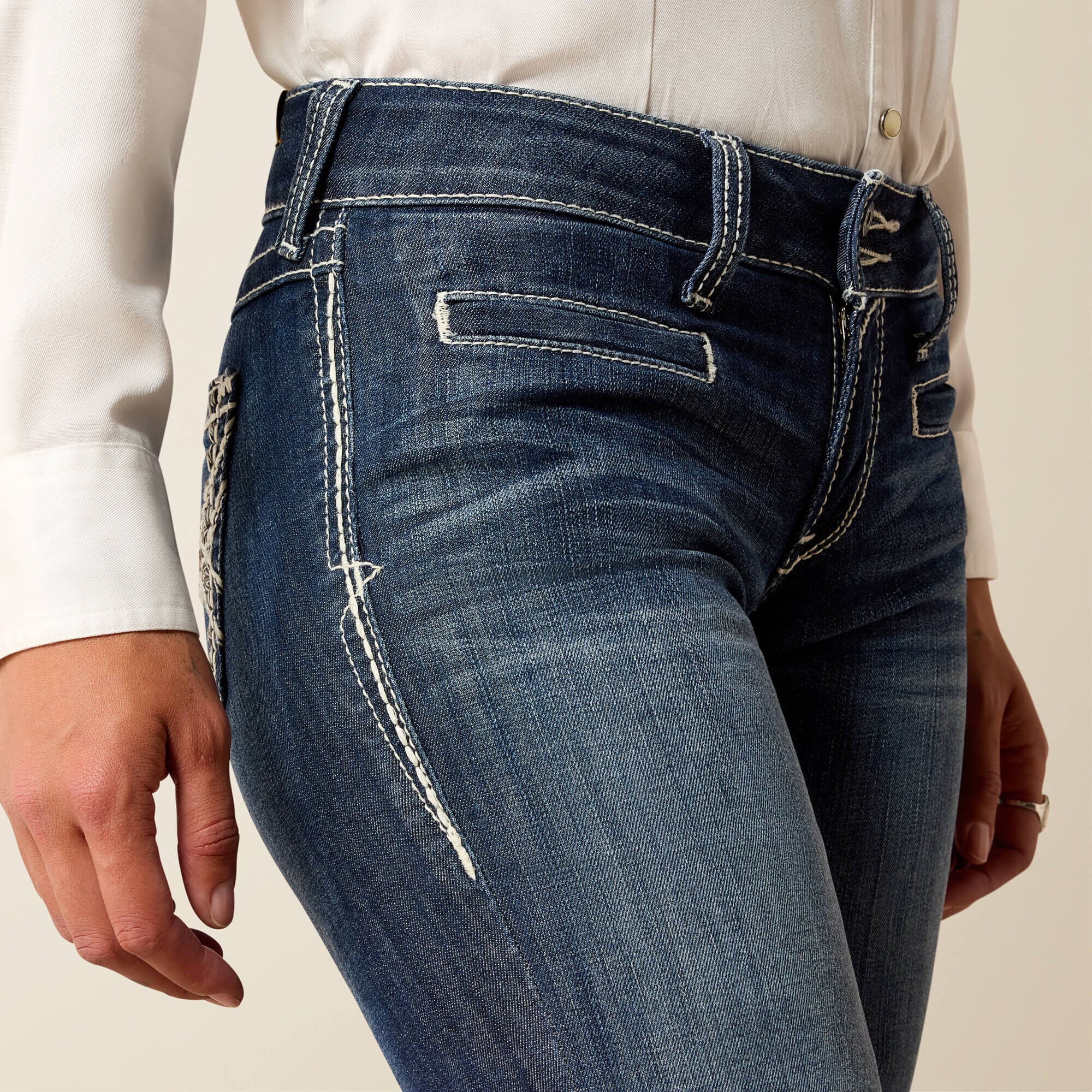Ariat Trouser Mid Rise Stretch Entwined Wide Leg Jean Women|Trends