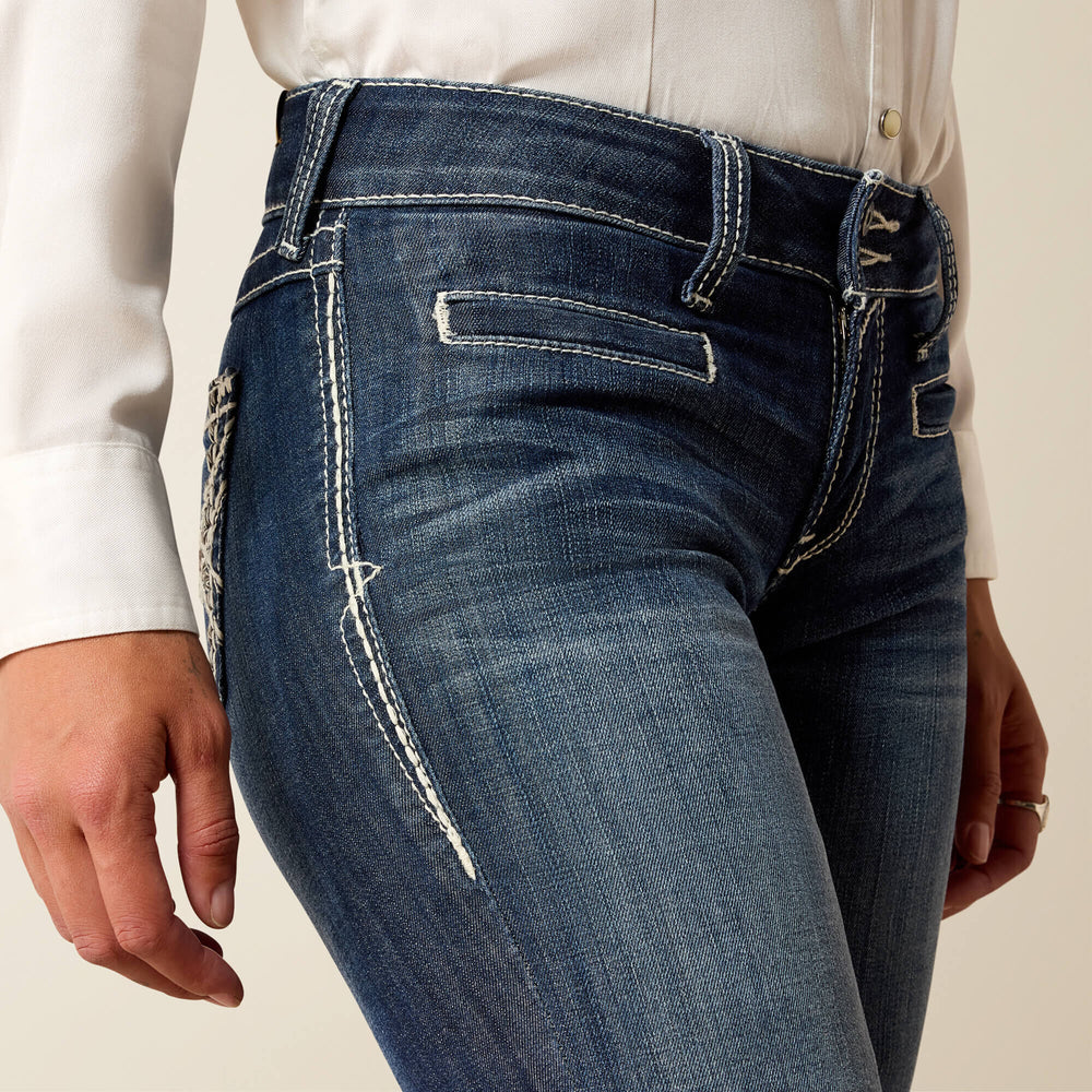 Ariat Trouser Mid Rise Stretch Entwined Wide Leg Jean Women|Trends