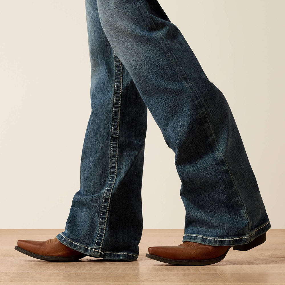 Ariat R.E.A.L. Mid Rise Stretch Whipstitch Boot Cut Jean Women|Trends