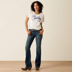 Ariat R.E.A.L. Mid Rise Stretch Whipstitch Boot Cut Jean Women|Trends