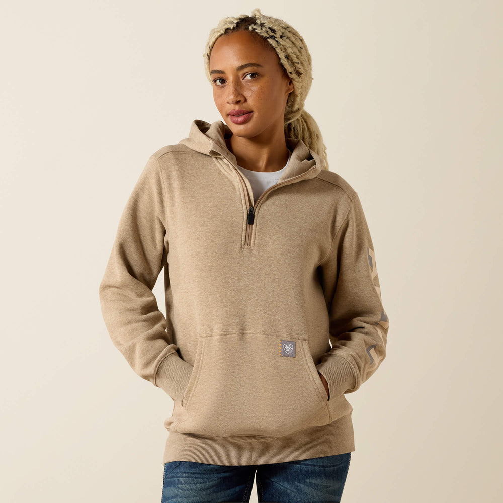 Ariat Rebar Lightweight Logo 1/2 Zip Hoodie Women