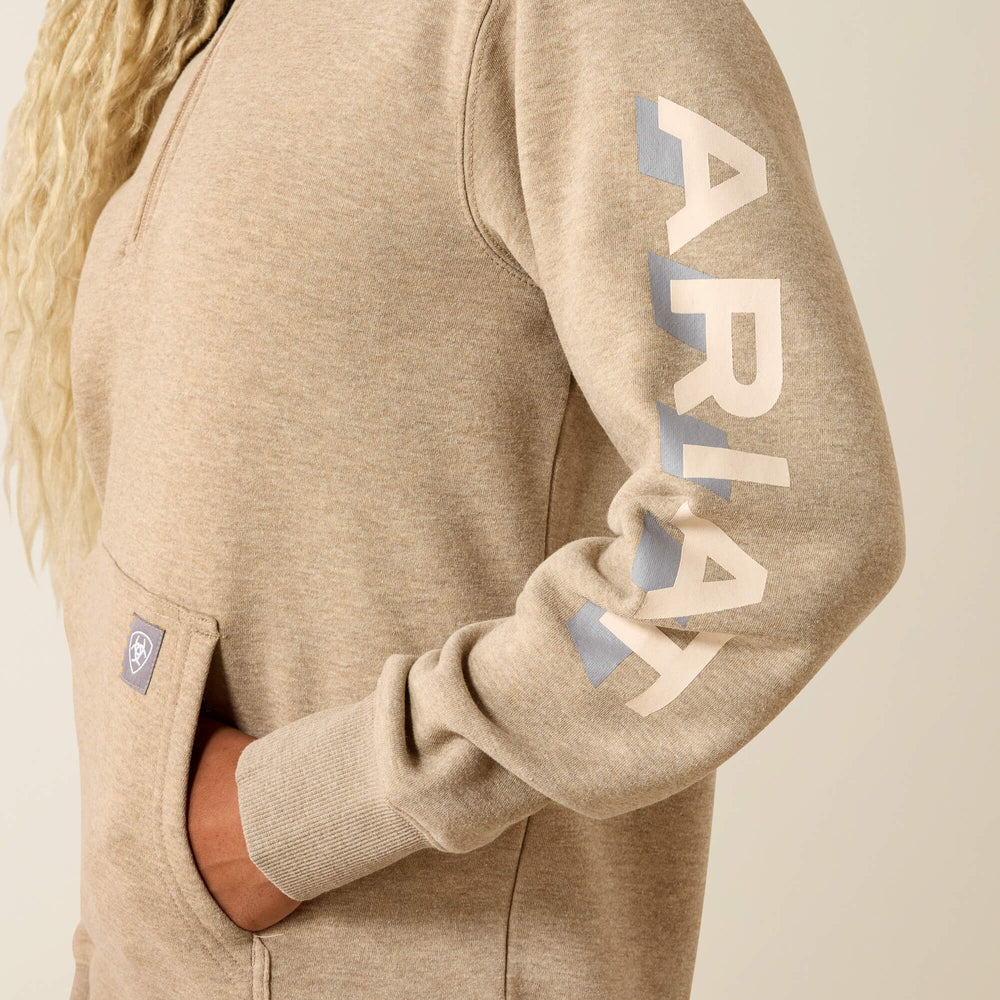 Ariat Rebar Lightweight Logo 1/2 Zip Hoodie Women
