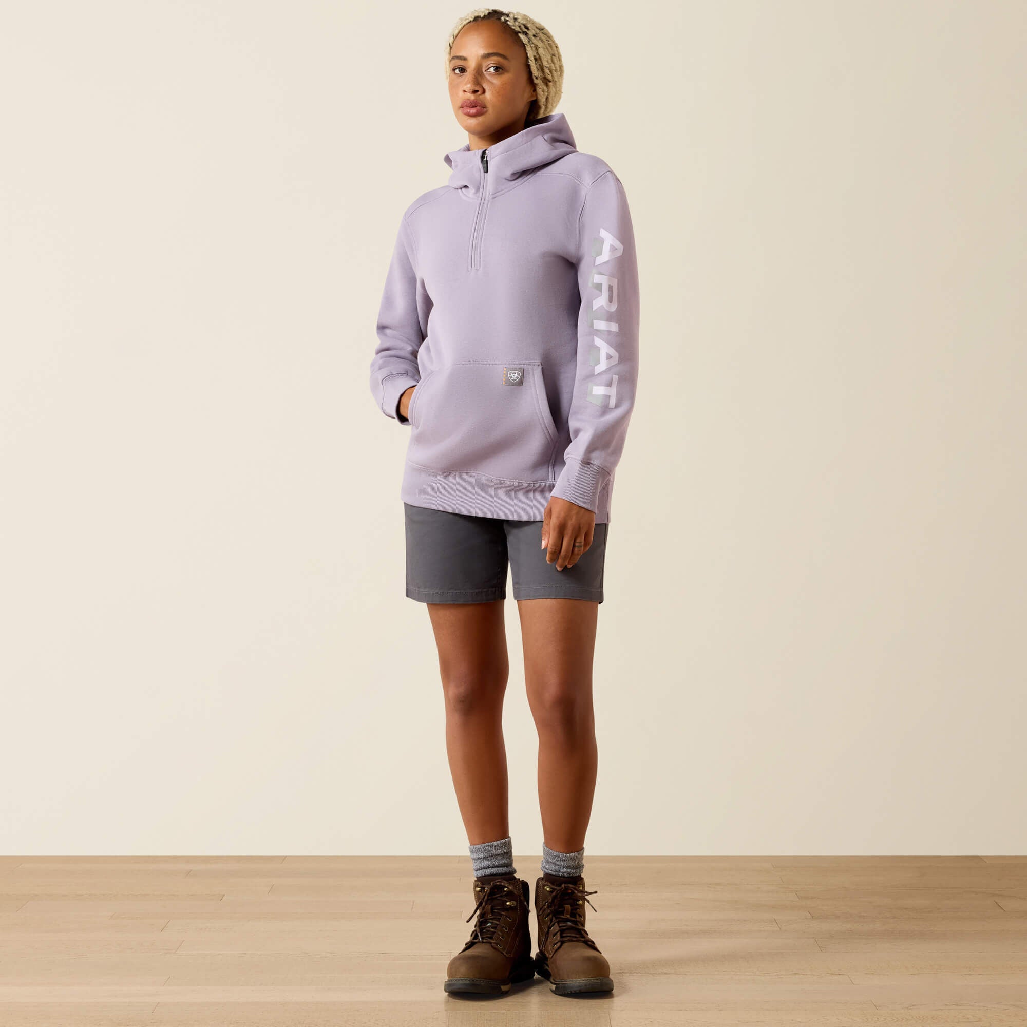 Ariat Rebar Lightweight Logo 1/2 Zip Hoodie Women