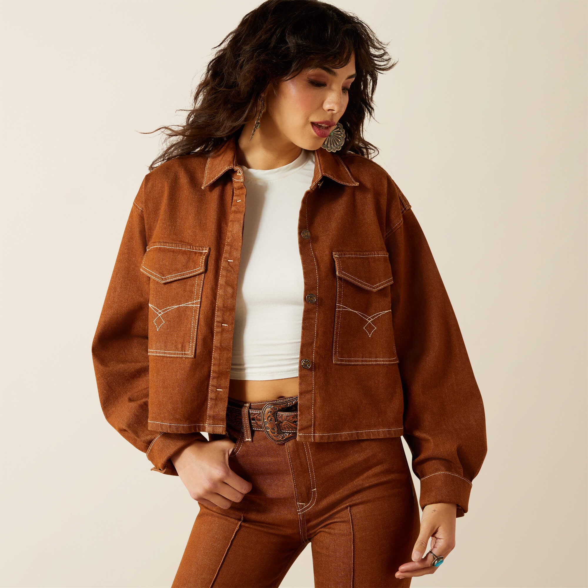 Ariat Boxy Cropped Denim Jacket Women|Trends