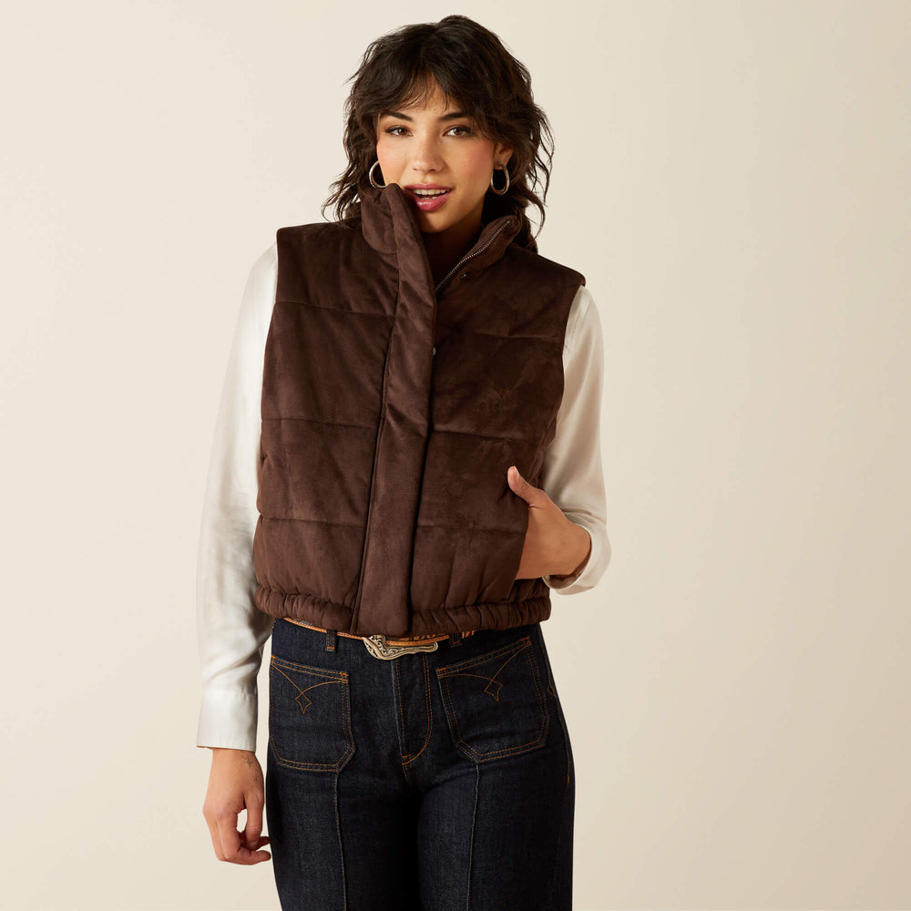 Ariat Swirls Faux Leather Vest Women|Trends