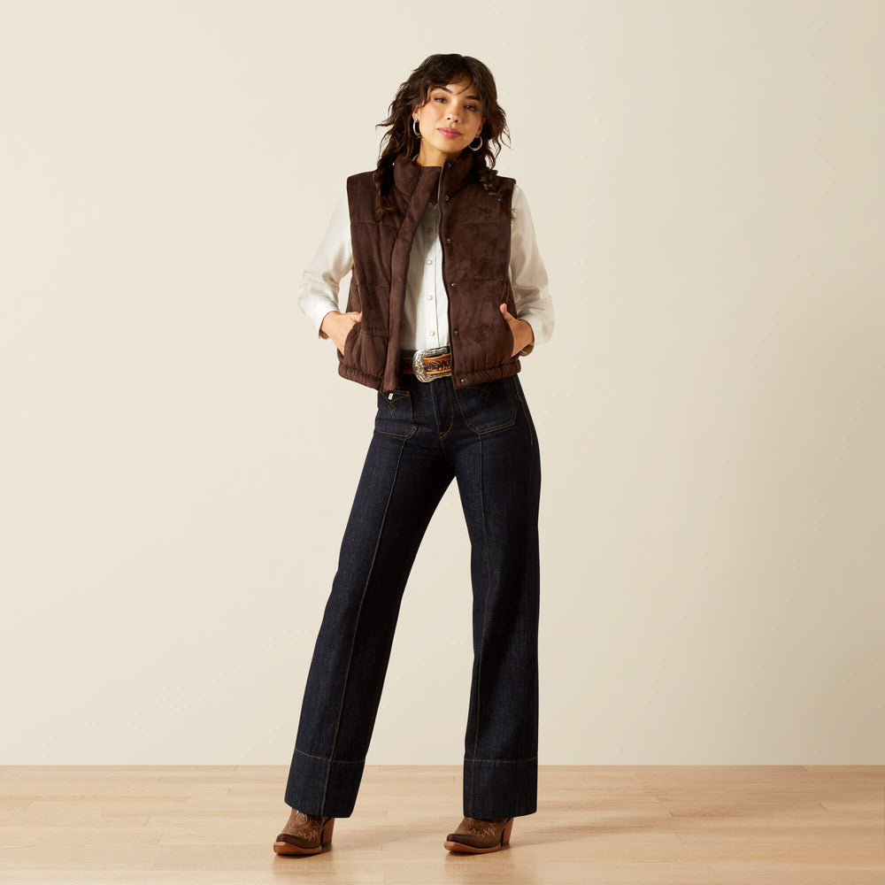 Ariat Swirls Faux Leather Vest Women|Trends
