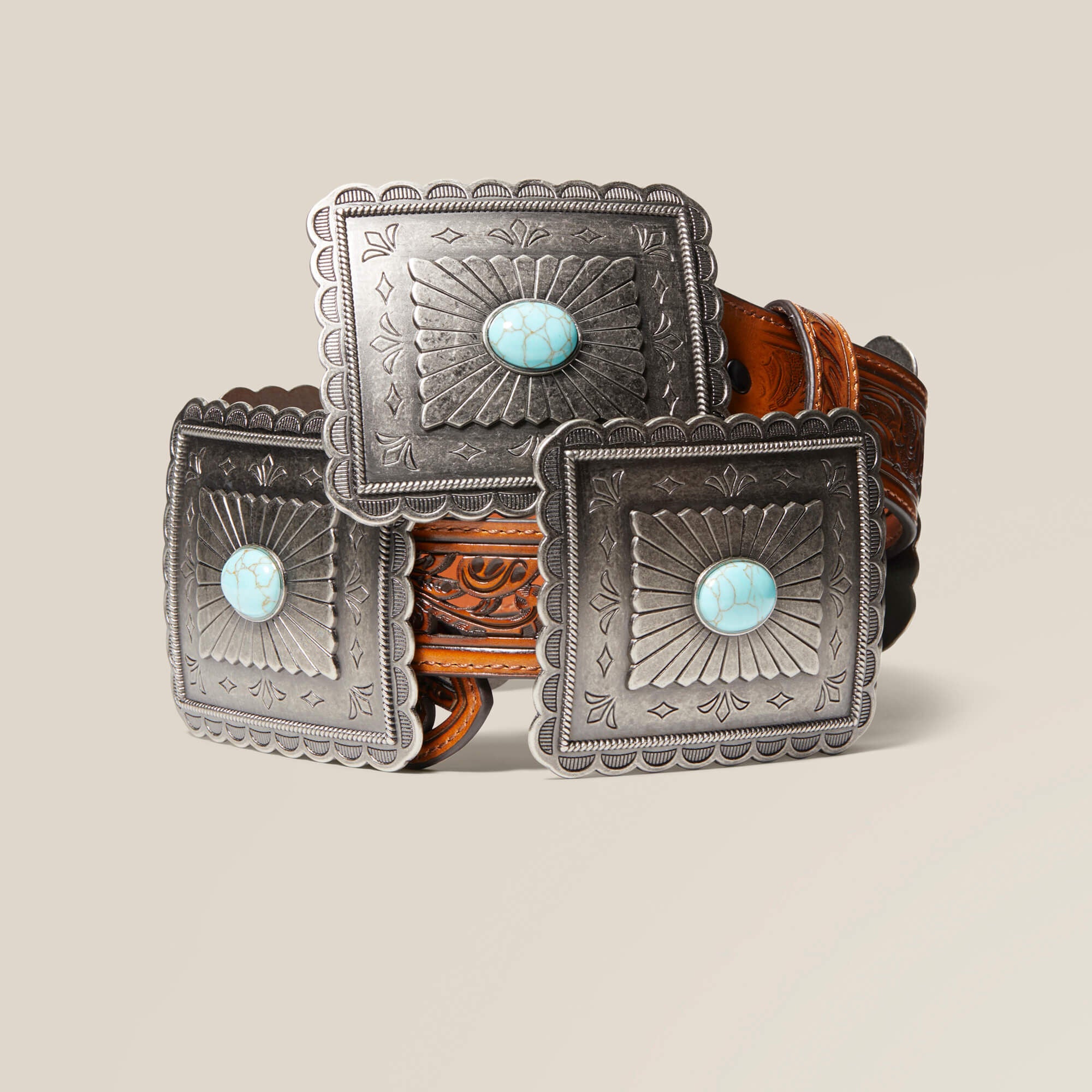 Ariat Turquoise Burst Concho Belt Women|Trends