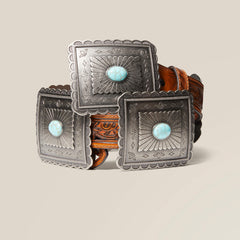 Ariat Turquoise Burst Concho Belt Women|Trends
