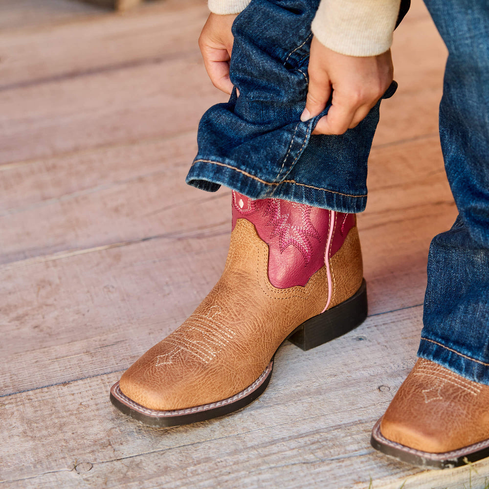 Ariat Tombstone Wide Square Toe Western Boot Kids