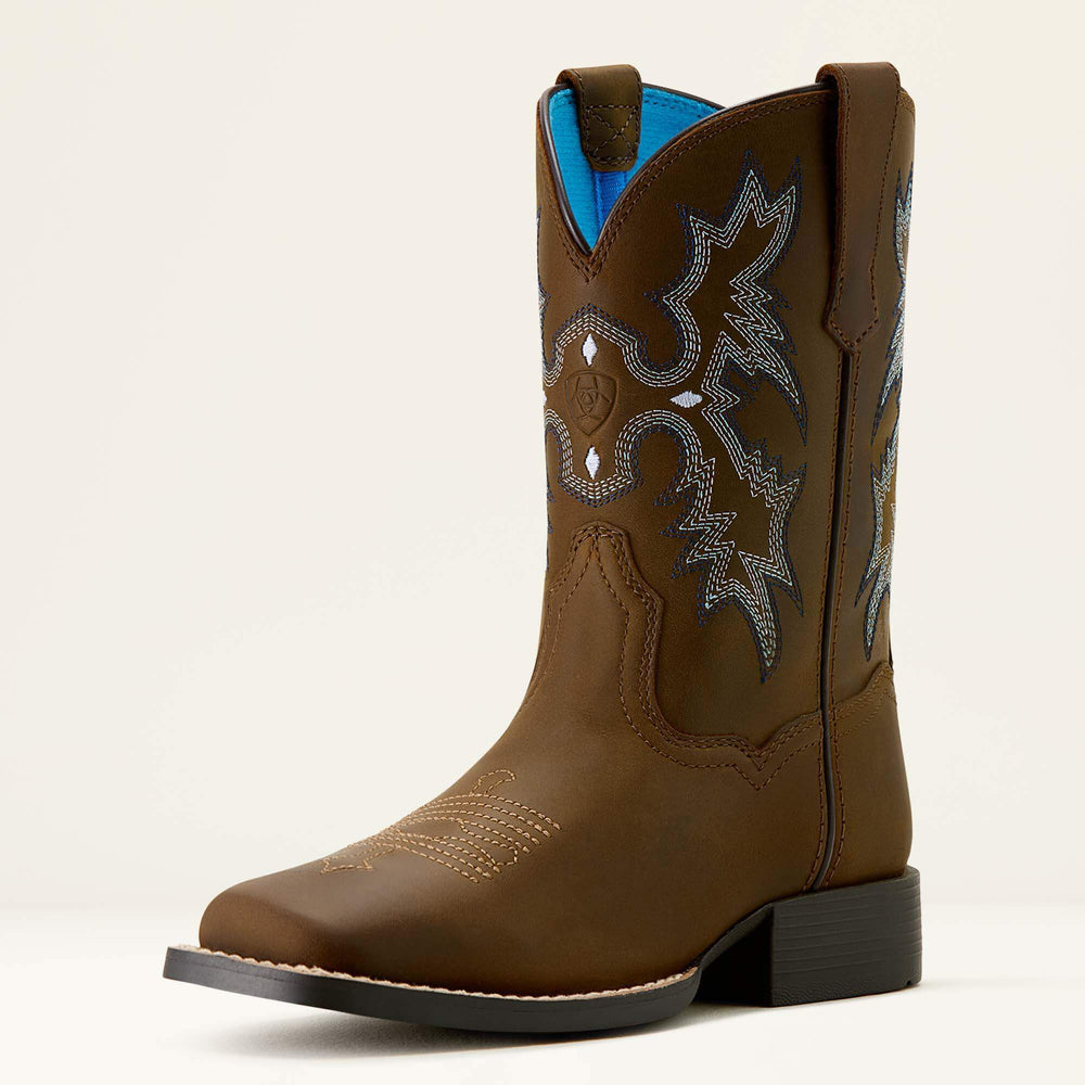 Ariat Tombstone Wide Square Toe Western Boot Kids