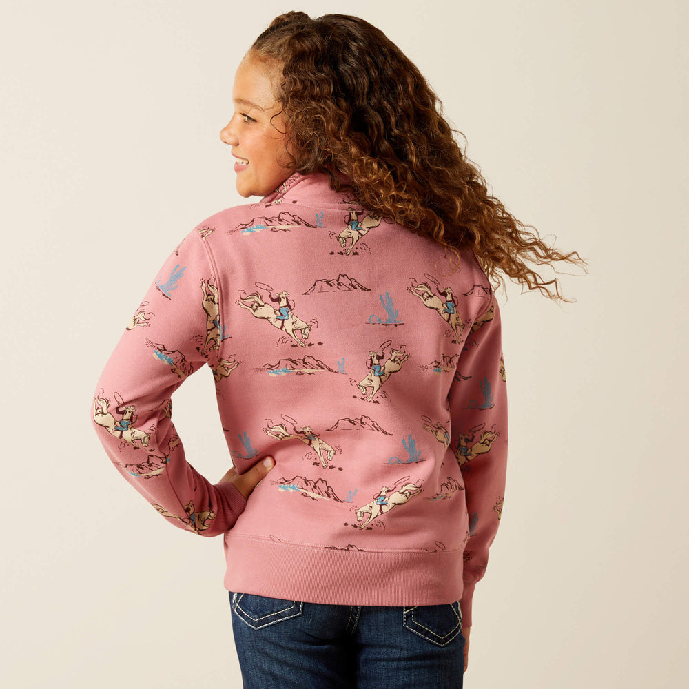 Ariat Bronc Scene 1/4 Zip Sweatshirt Kids