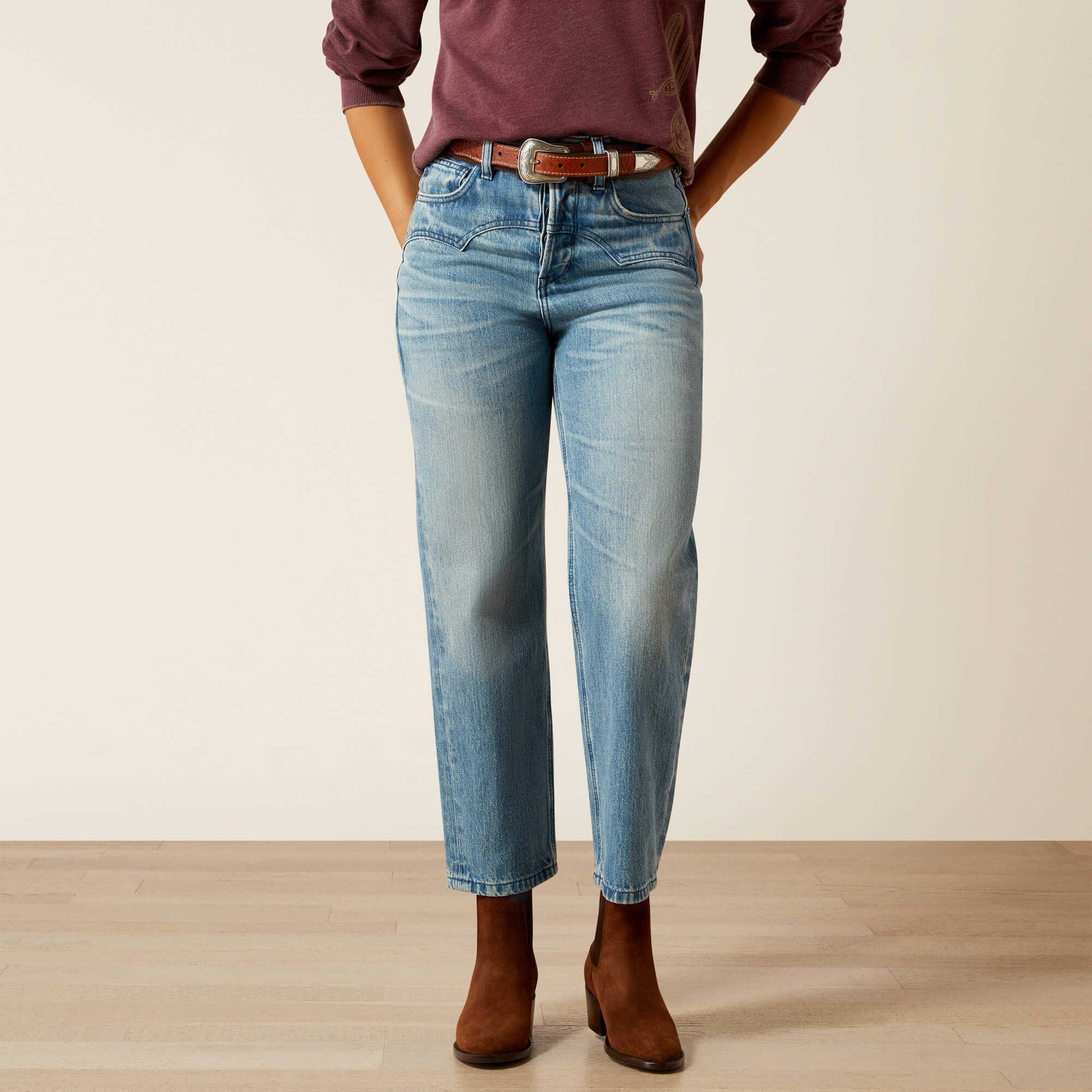 Ariat Ultra High Rise Cheyenne Yoke Tomboy Straight Leg Jean Trends